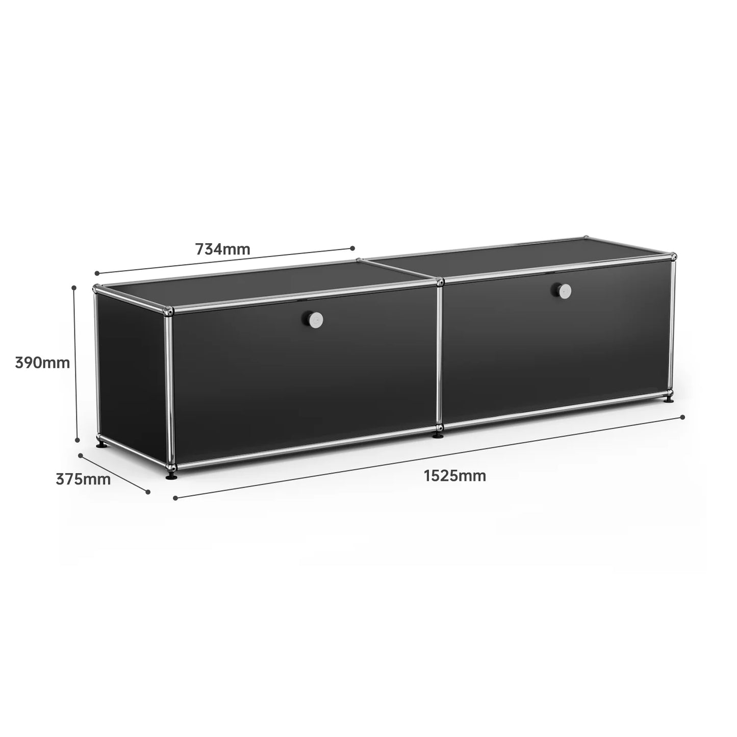Storage Cabinet With Drawers Stainless Steel Structure with Door for Living Room Furniture Haller -No Keys