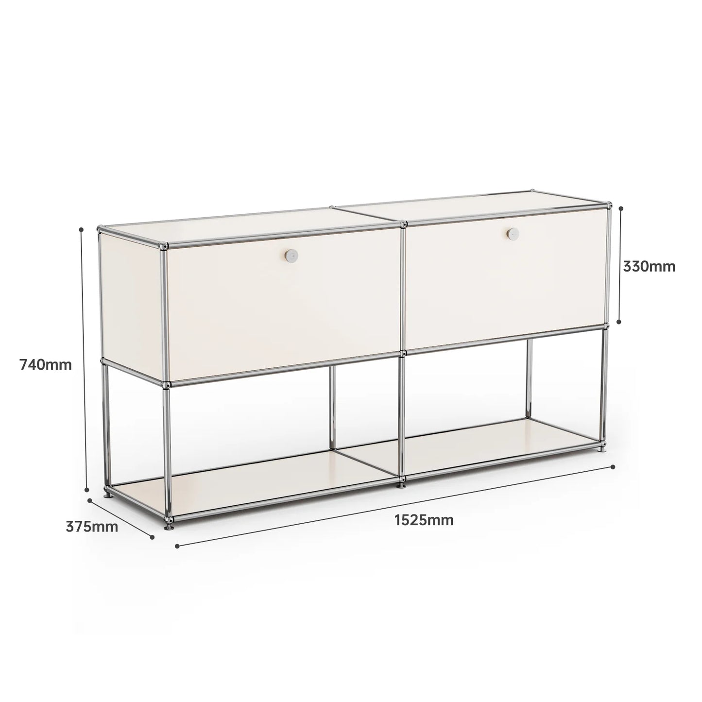 Storage Cabinet With Drawers Stainless Steel Structure with Door for Living Room Furniture Haller -No Keys