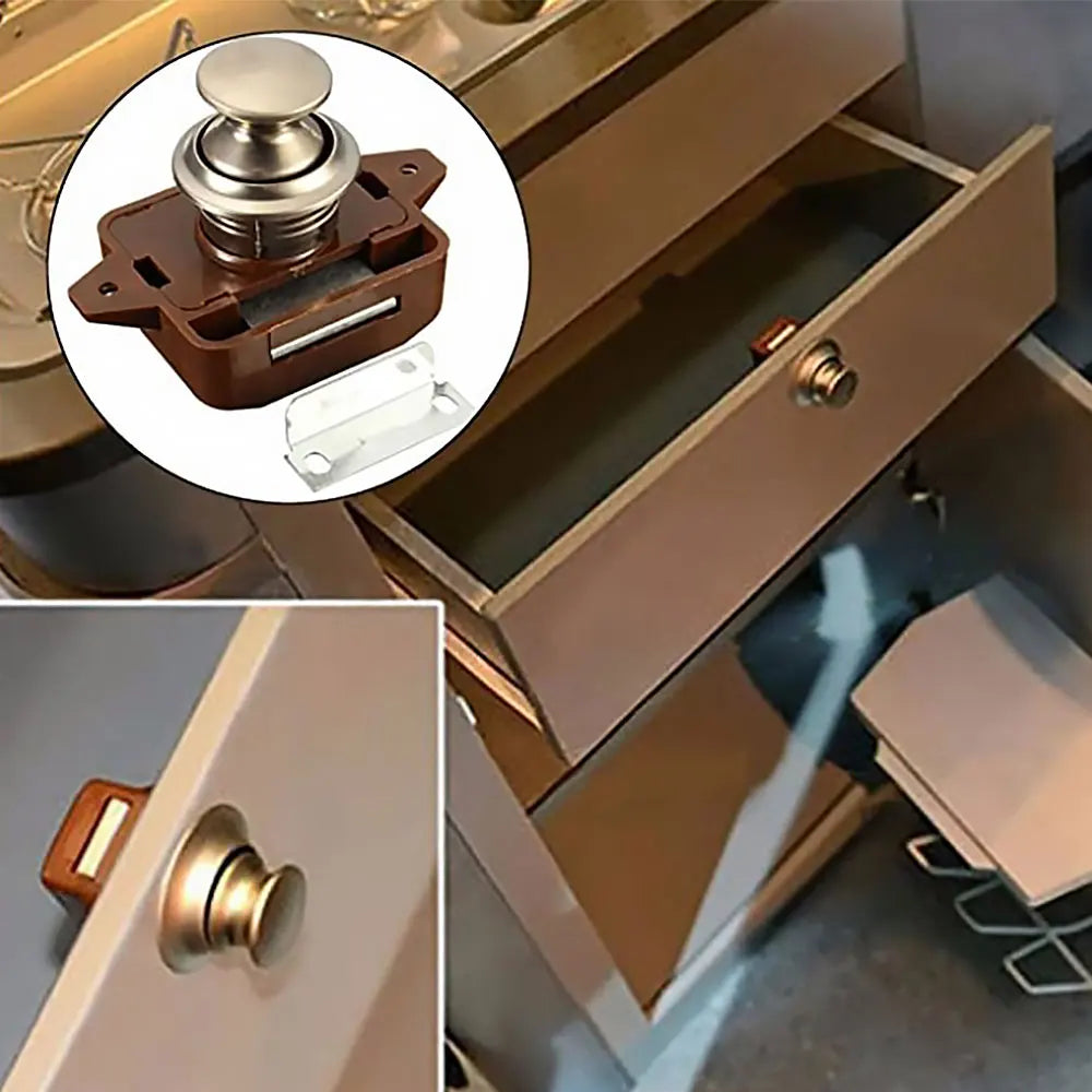 5/10/15Pcs Button Catch Lock 15-27mm Thickness Door Catch Knobs Household Metal Drawer Catch Lock for Furniture RV Boat Vessel