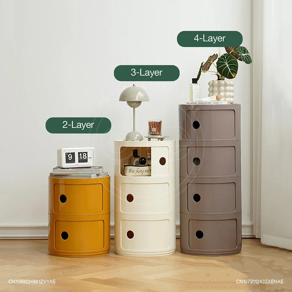 Nordic Net Red Bedside Cabinet Modern Simple White Round Creative Mini Simple Small Side Table Portable Nightstands Furniture
