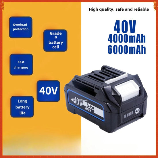 40V 4AH/6AH for Makita 40V BL1830 B1840 Battery Power Tools Li-ion Replacement for 40 V Screwdriver with Bms