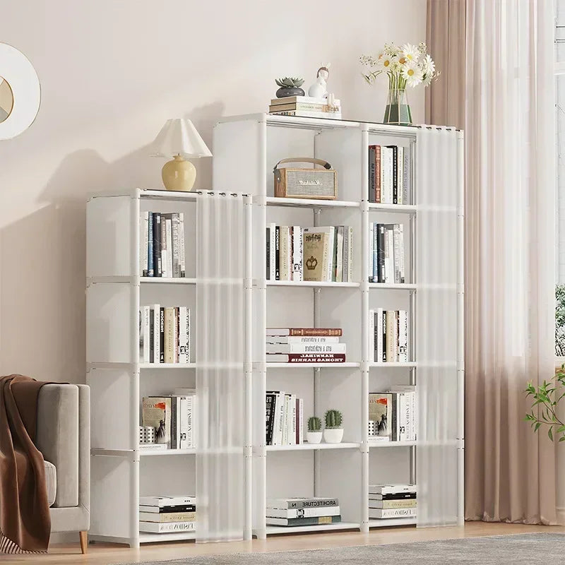 6/5 Layers Dustproof Wardrobe Bedroom Open Assembly Storage Cabinet Capacity Partition Bookshelf Closet Organizer Home Furniture