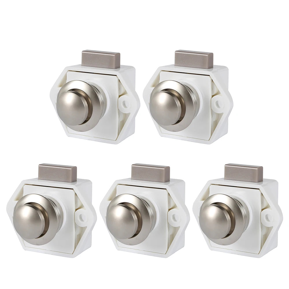 5/10/15Pcs Button Catch Lock 15-27mm Thickness Door Catch Knobs Household Metal Drawer Catch Lock for Furniture RV Boat Vessel