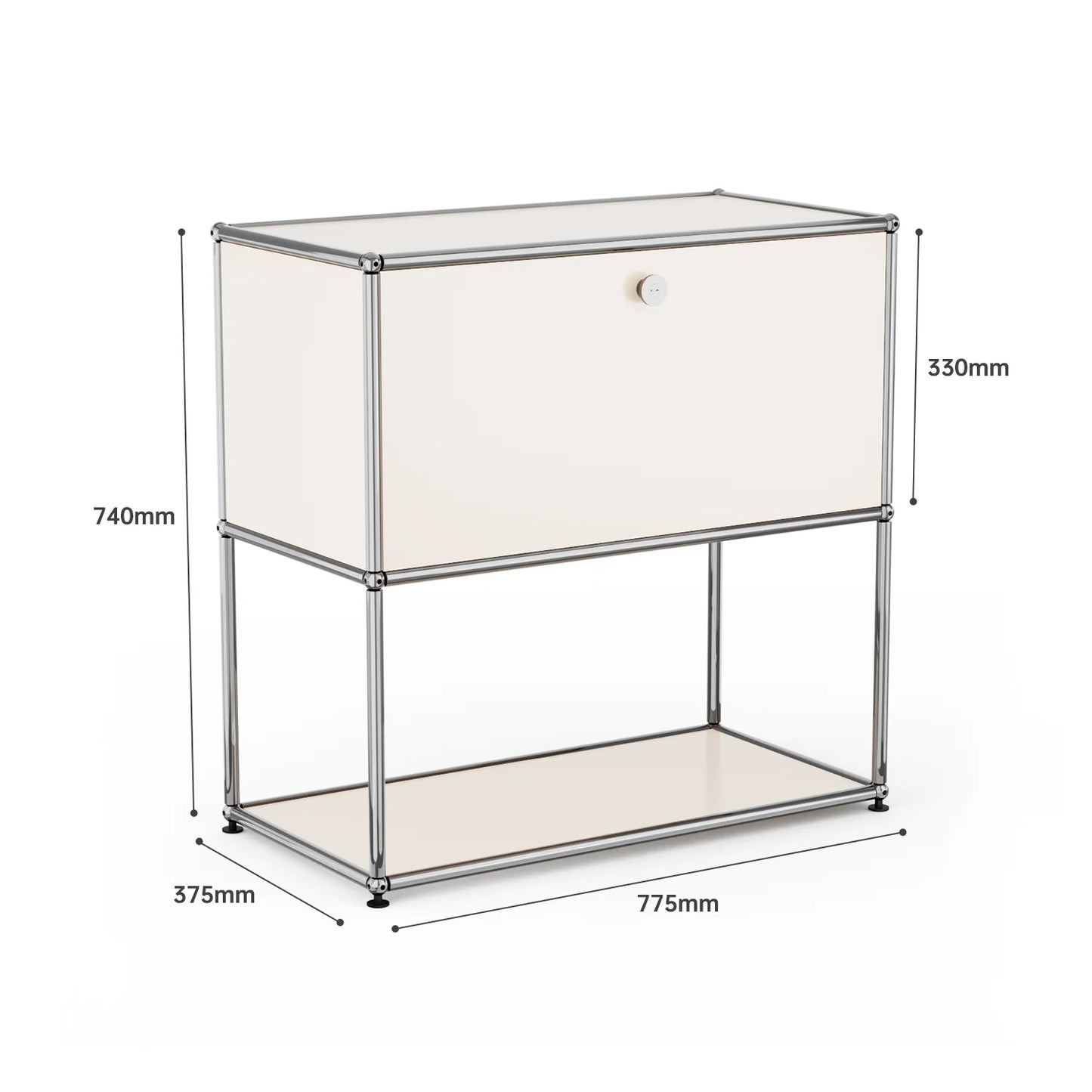 Storage Cabinet With Drawers Stainless Steel Structure with Door for Living Room Furniture Haller -No Keys