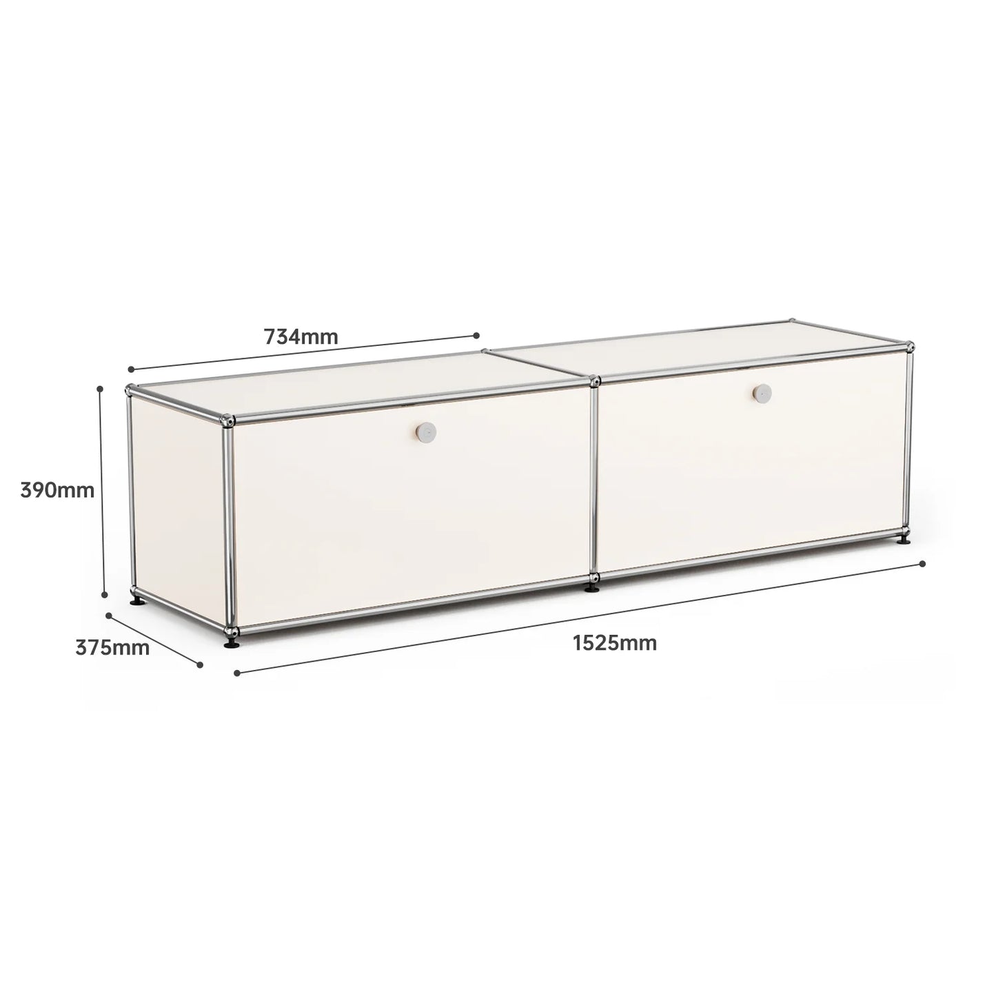 Storage Cabinet With Drawers Stainless Steel Structure with Door for Living Room Furniture Haller -No Keys