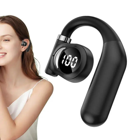 Open Ear Headset LED Display Earphones Left Ear Earbuds Open Wireless Headset Noise Reduction For Sport Business Music