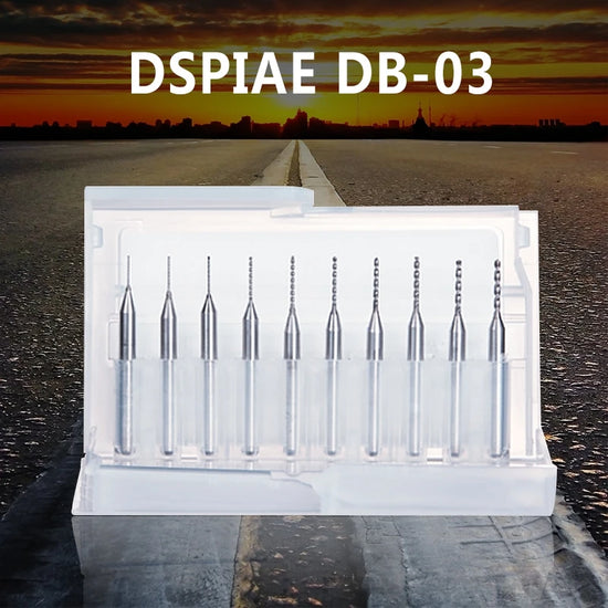 DSPIAE-DB-03 Drill Bit,  Combo Set, Model Tool, Silver Hand Tool, Hobby Accessory, 0.3-1.2mm, 10Pcs Set