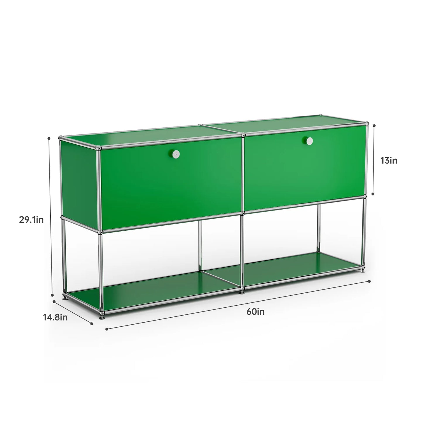 Storage Cabinet With Drawers Stainless Steel Structure with Door for Living Room Furniture Haller -No Keys