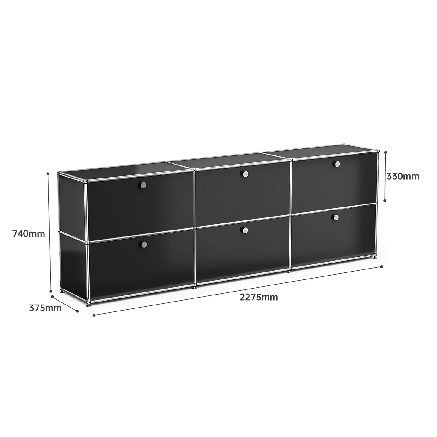 Storage Cabinet With Drawers Stainless Steel Structure with Door for Living Room Furniture Haller -No Keys