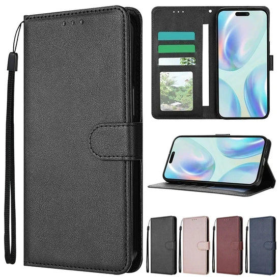 Wallet With Card Slot Photo Frame Stand Magnetic Flip Leather Case For iPhone 16 Pro Max 15 Plus 14 13 12 11 Anti-fall Cover