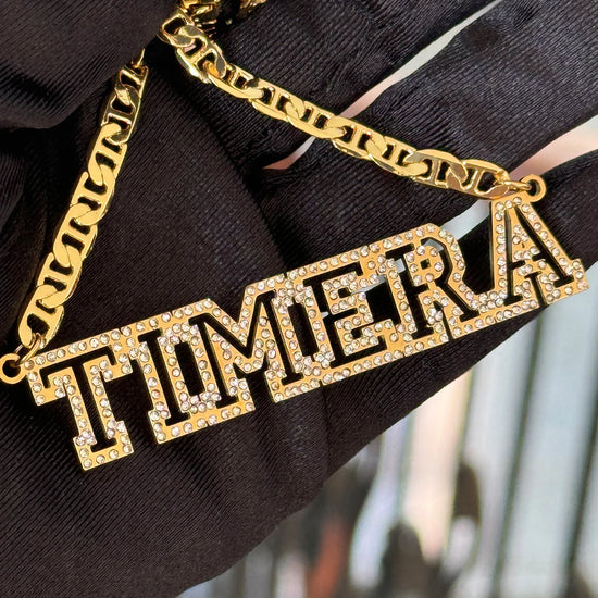 Custom Name Necklace Personalized Hollow Letters Shiny Diamond Necklaces For Women Men Hip Hop Party Anniversary Gift Jewelry