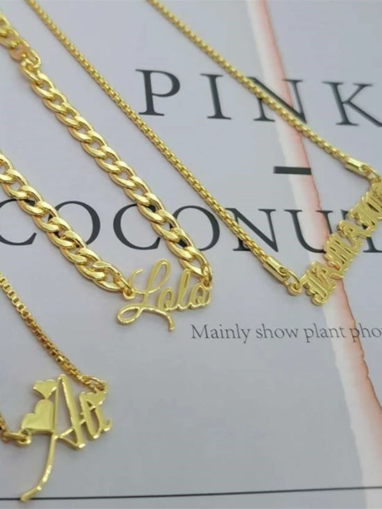 DUOYING Custom Necklace Personalized Choker Necklace Name Necklaces Custom Necklaces Personalized Jewelry Personality Necklace