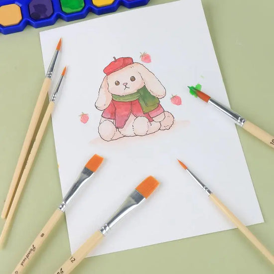 Paint Brushes For Acrylic Painting 6PCS Multi-Shaped Nylon Paint Brushes Pastel Painting Brushes Kit For Acrylic Oil Watercolor