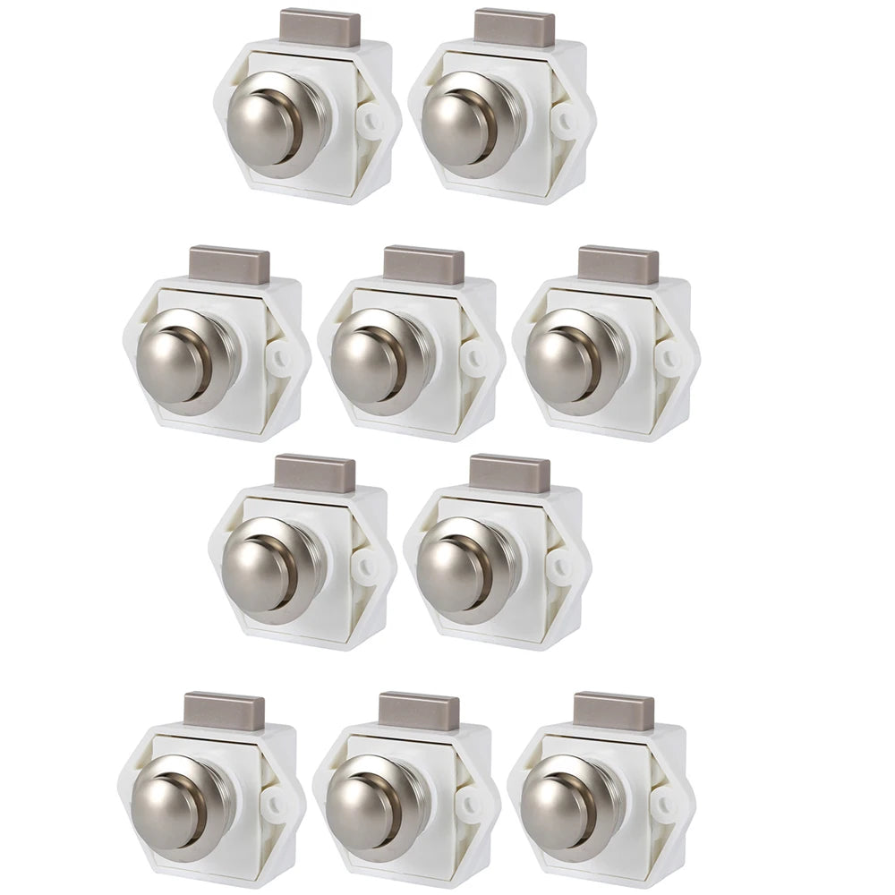 5/10/15Pcs Button Catch Lock 15-27mm Thickness Door Catch Knobs Household Metal Drawer Catch Lock for Furniture RV Boat Vessel