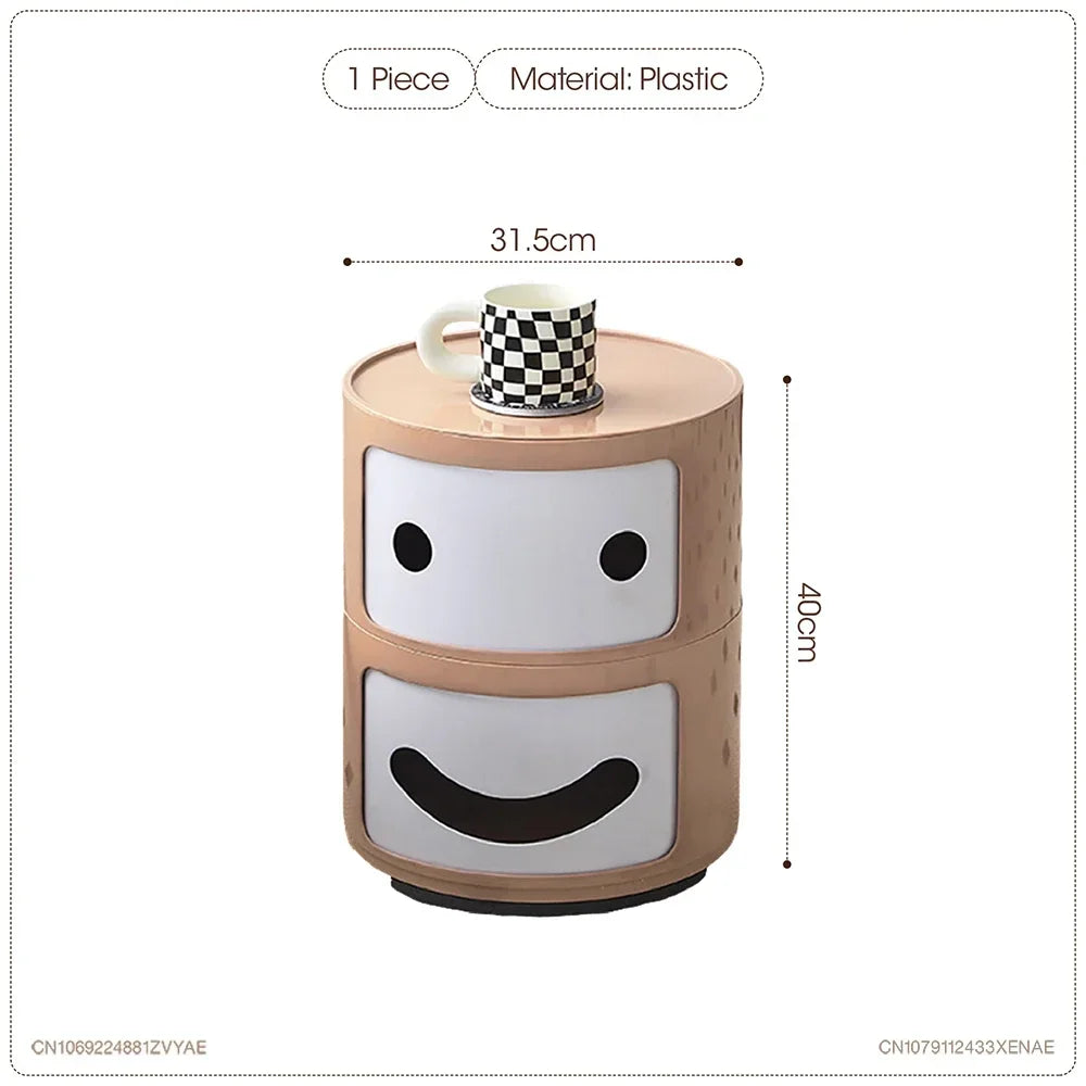 Nordic Net Red Bedside Cabinet Modern Simple White Round Creative Mini Simple Small Side Table Portable Nightstands Furniture