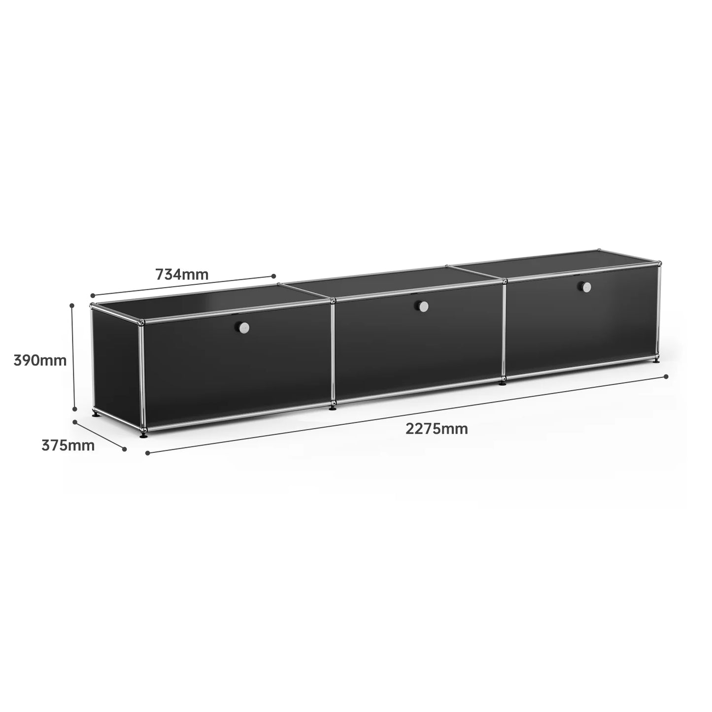 Storage Cabinet With Drawers Stainless Steel Structure with Door for Living Room Furniture Haller -No Keys
