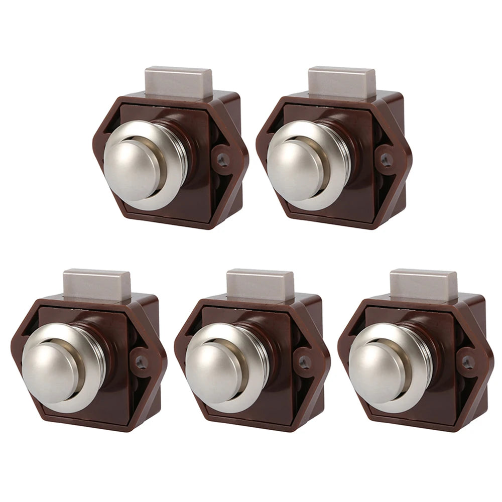 5/10/15Pcs Button Catch Lock 15-27mm Thickness Door Catch Knobs Household Metal Drawer Catch Lock for Furniture RV Boat Vessel