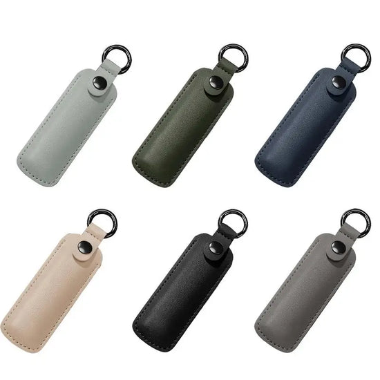 Leather U Disk Pouch Anti Lost USB Flash Drive Protective Cover USB Flash Drive Storage Bag Key Ring Holder Digital Accessories