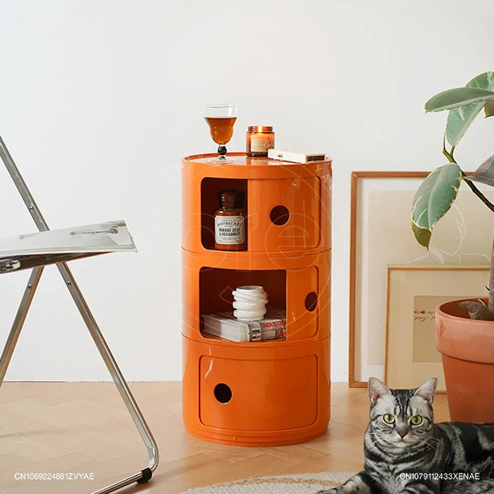 Nordic Net Red Bedside Cabinet Modern Simple White Round Creative Mini Simple Small Side Table Portable Nightstands Furniture