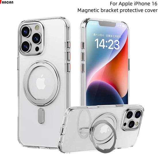 Ultra Magnetic for iPhone 16 Case with Sturdy 360° Ring Stand Military-Grade Shockproof Kickstand for iPhone 16 15 Pro Max Case