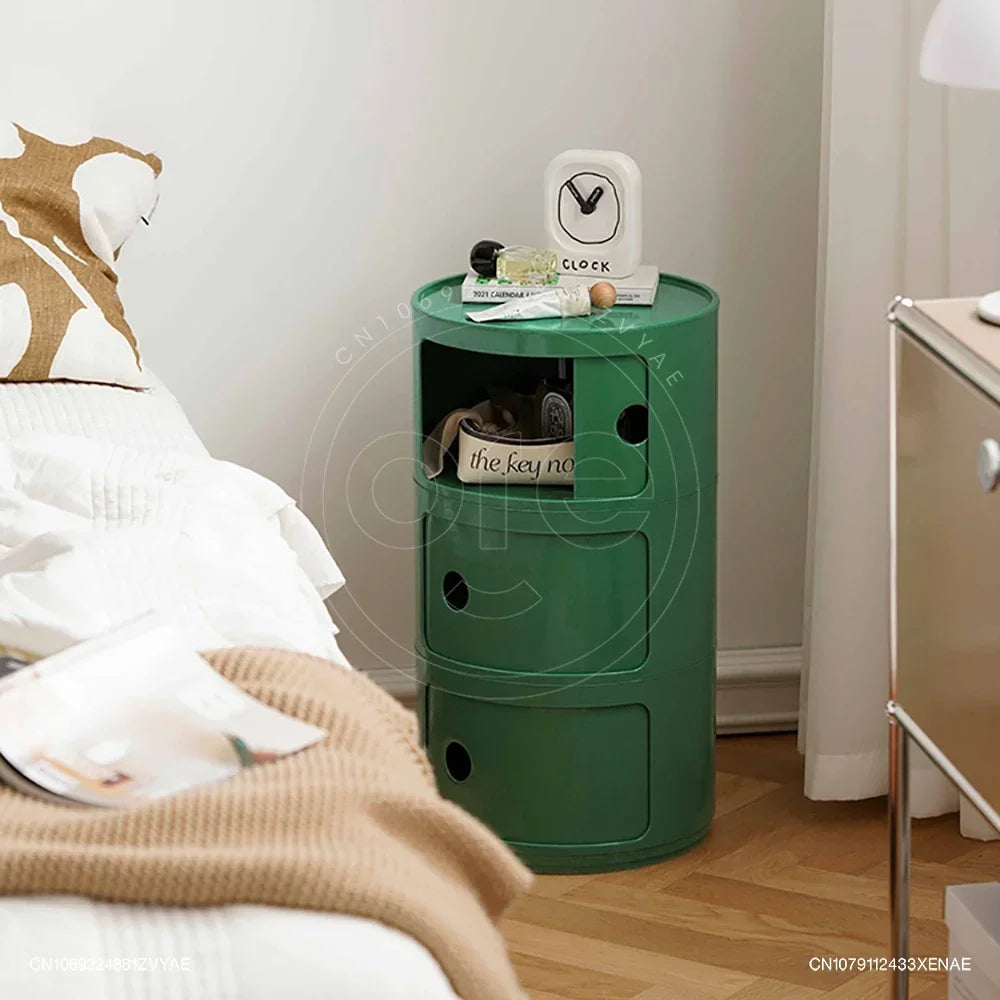 Nordic Net Red Bedside Cabinet Modern Simple White Round Creative Mini Simple Small Side Table Portable Nightstands Furniture