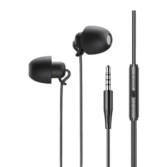 3.5mm Noise-Cancelling Sleep Headphones With Mic HiFi Soft Silicone Soundproof Sleep On The Side Without Pressure Plug For Phone