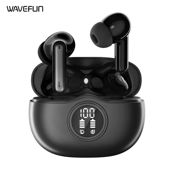 Wavefun Star 2 Bluetooth Earphone V5.3 Wireless Headphones Digital Display Noise Cancelling Earbuds Super Bass