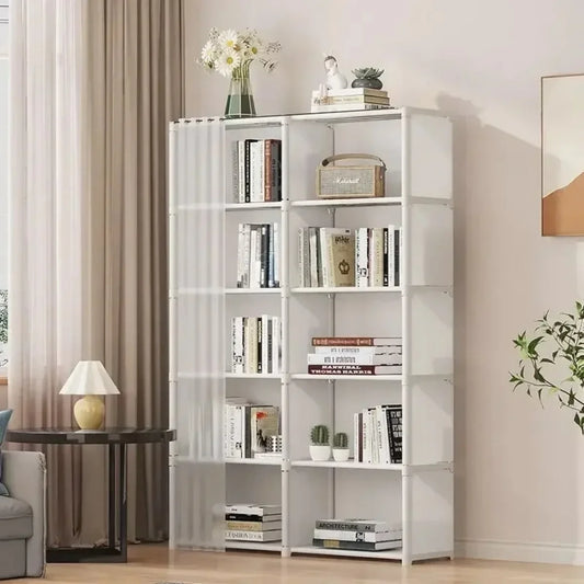 6/5 Layers Dustproof Wardrobe Bedroom Open Assembly Storage Cabinet Capacity Partition Bookshelf Closet Organizer Home Furniture