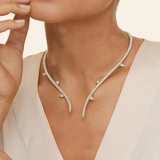 Stonefans Geometry Jewelry Necklace Y2k for Women Crystal Wedding Banquet Clavicle Fashion Choker Necklaces Accessories Vintage