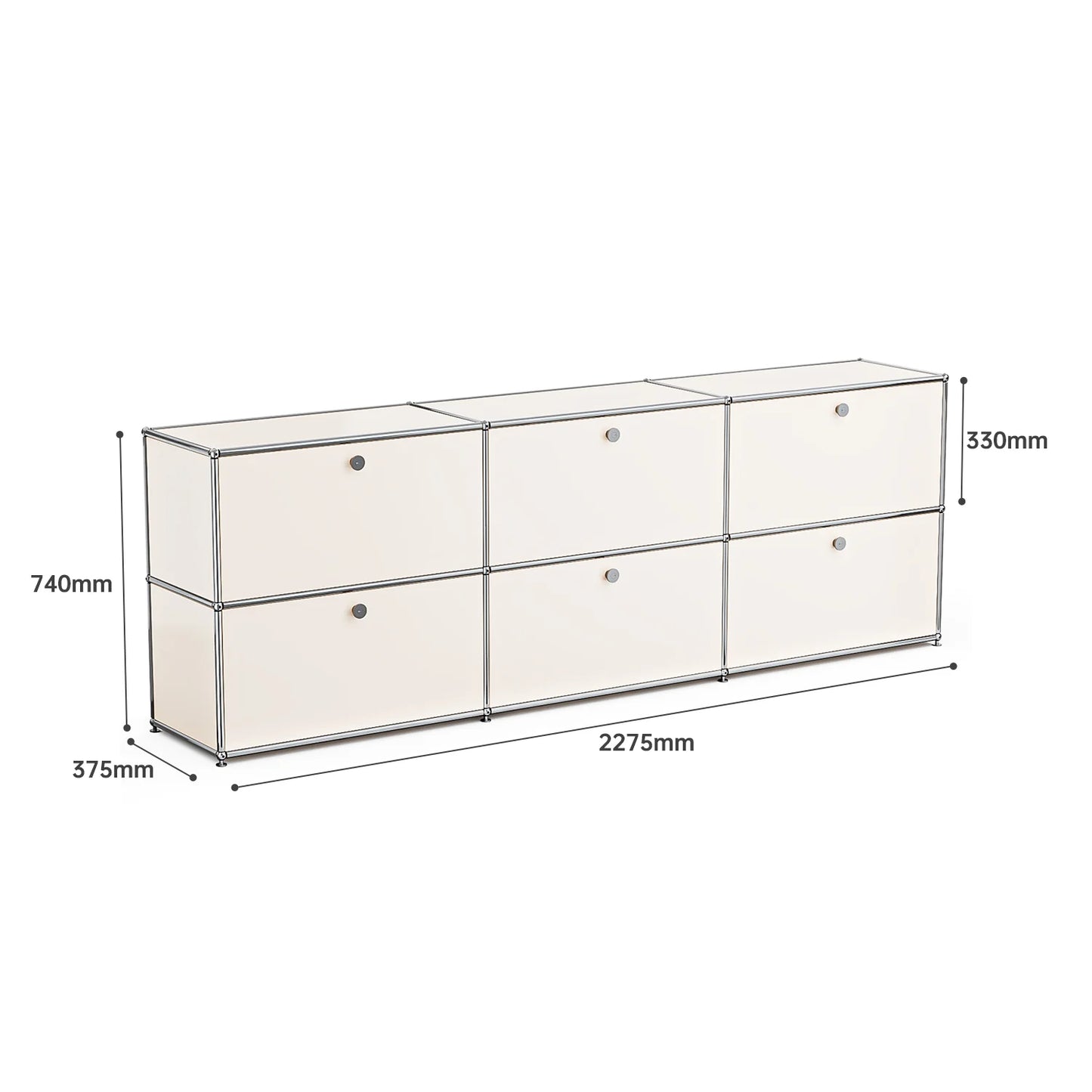 Storage Cabinet With Drawers Stainless Steel Structure with Door for Living Room Furniture Haller -No Keys
